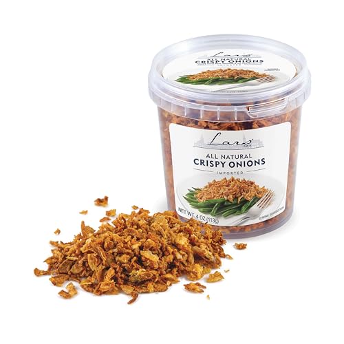 Lars Own Crispy Fried Onions, European French Fried Onions, Crunchy Salad Topper & Savory Onion Topping, 4 oz, 1 Pack