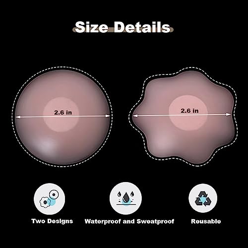 Inkuonte Nnipple Covers Silicone Pasties For Women - Adhesive Petals Nip Covers Reusable Nipplecovers Sticky With Travel Box Pink #TOP2