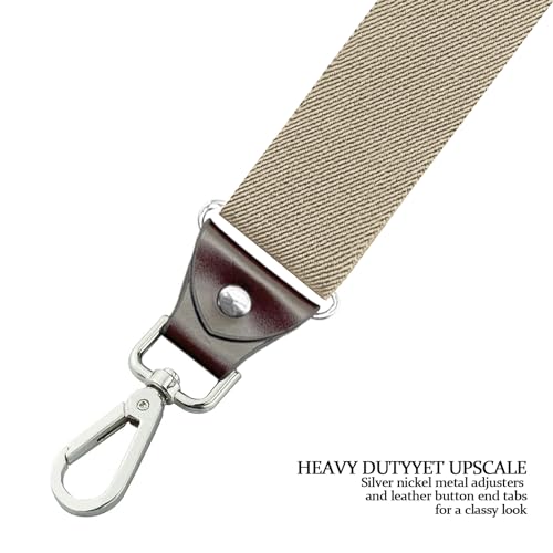 Image of Hook Suspenders for Men Swivel Hooks Adjustable Elastic Retro Suspenders