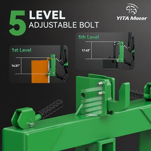Image of YITAMOTOR 3 Point Quick Hitch for Category 1 Tractor, 3000 lbs 3-Pt Attachment with 2 inch Receiver Trailer Hitch Adaptation with 5 Level Adjustable Bolt