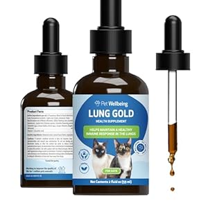 Pet Wellbeing Lung Gold for Cats – Vet-Formulated – Lung & Respiratory Immune Support, Open Airways, Easy Breathing – Natural Herbal Supplement 2 oz (59 ml)