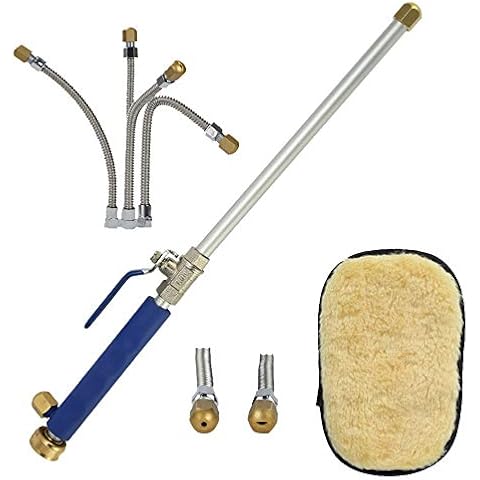 Cszxx Hydro Jet Pressure Washer- Magic Power Water Hose Nozzle, Flexible Garden Watering Sprayer for Car Wash and Window Washing with Free Scrubbing Mitt (Blue) Cover