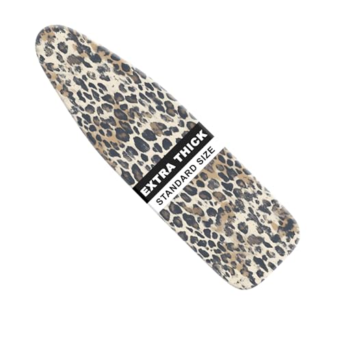 Image of Ironing Board Cover 15x54 Inch- Standard Cotton Cover with Strong Elastic Edge & Stain Resistant Surface (Leopard-Print, 15 inch x 54 inch)