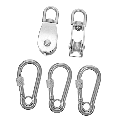 5pcs Fixed Pulley Stainless Steel Pulley Single Bearing Pull...