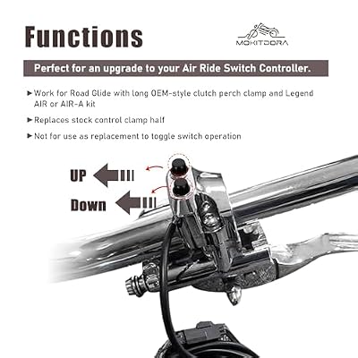 MoKitDora 1 Handlebar Switch Air Ride Suspension Control Kit for Harley 2015-2024 Touring Road Glide Ultra Special FLTRXS Custom FLTRX FLTRU Limited FLTRK FLTRXST FLTRUSE with AERO Systems, Chrome