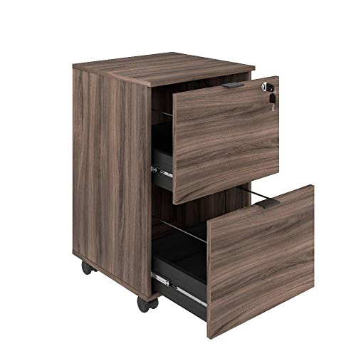 Gaveteiro Volante 2 Gavetas para Pastas Kugv42 Kuadra Espresso Móveis Nogal/preto Ônix