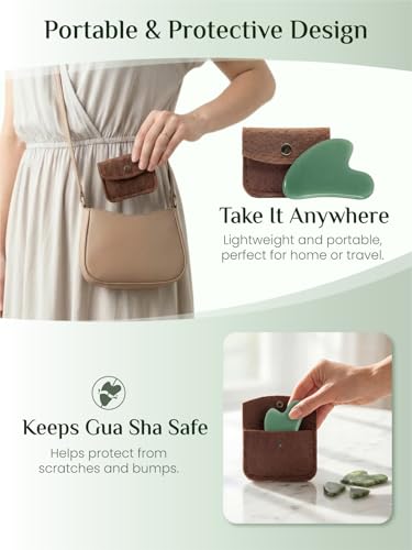 Image of Rena Chris Gua Sha Facial Tools, Green Stone Guasha Tool for Acupuncture, Manual Massage Tool for Jawline Sculpting and Puffiness Reducing, Gua Sha Facial Massage Tool, Skin-Care Gift (Cobalt Green)