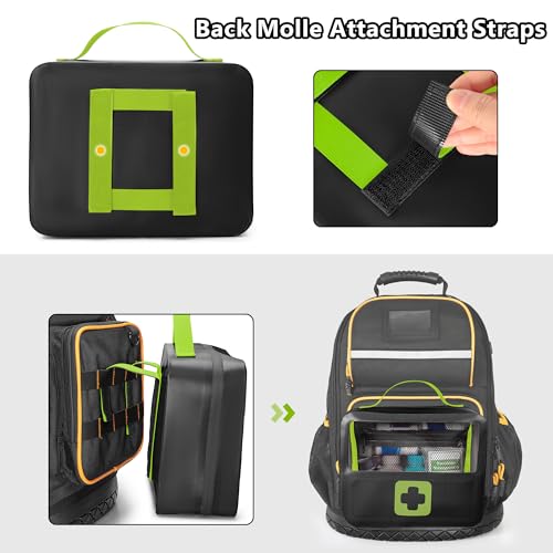 Image of Marscamd Waterproof Empty First Aid Bag with a Detachable Panel, Small Medical Bag with Molle System, Green (Bag Only)