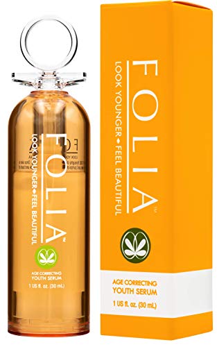 Folia Age Correcting Youth Serum: Natural and Organic Anti Aging, Anti Wrinkle Night Treatment and Face Serum, Helps Reduce the Appearance of Wrinkles, Fine Lines, Uneven Skin Pigmentation, Acne Scar