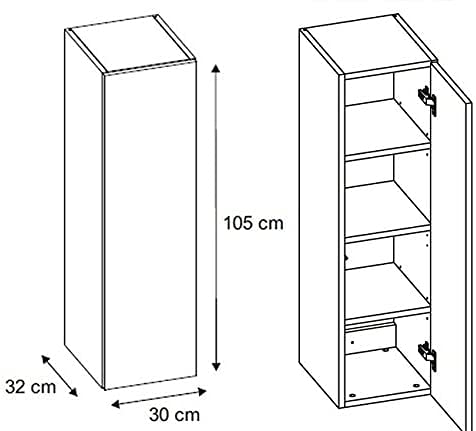 PLATAN ROOM Badkamer hangkast wandkast 105/160cm hoog