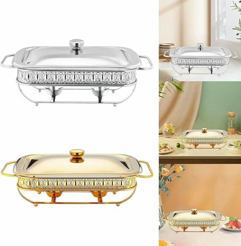 Chauffe-plats rond pour restauration de buffet avec support et couvercle transparent