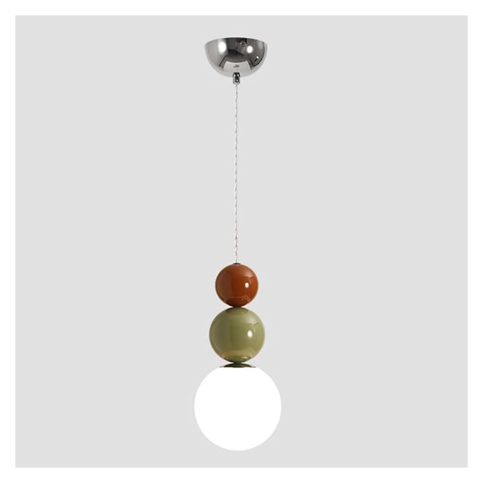 KHUKHU Mid Century Glass Globe Pendant Light, Glass Pendant Light,Farmhouse Ceiling Pendant Light,1-Light Ceiling Hanging Light Fixture for Kitchen Island Living Room Farmhouse Bar(A)