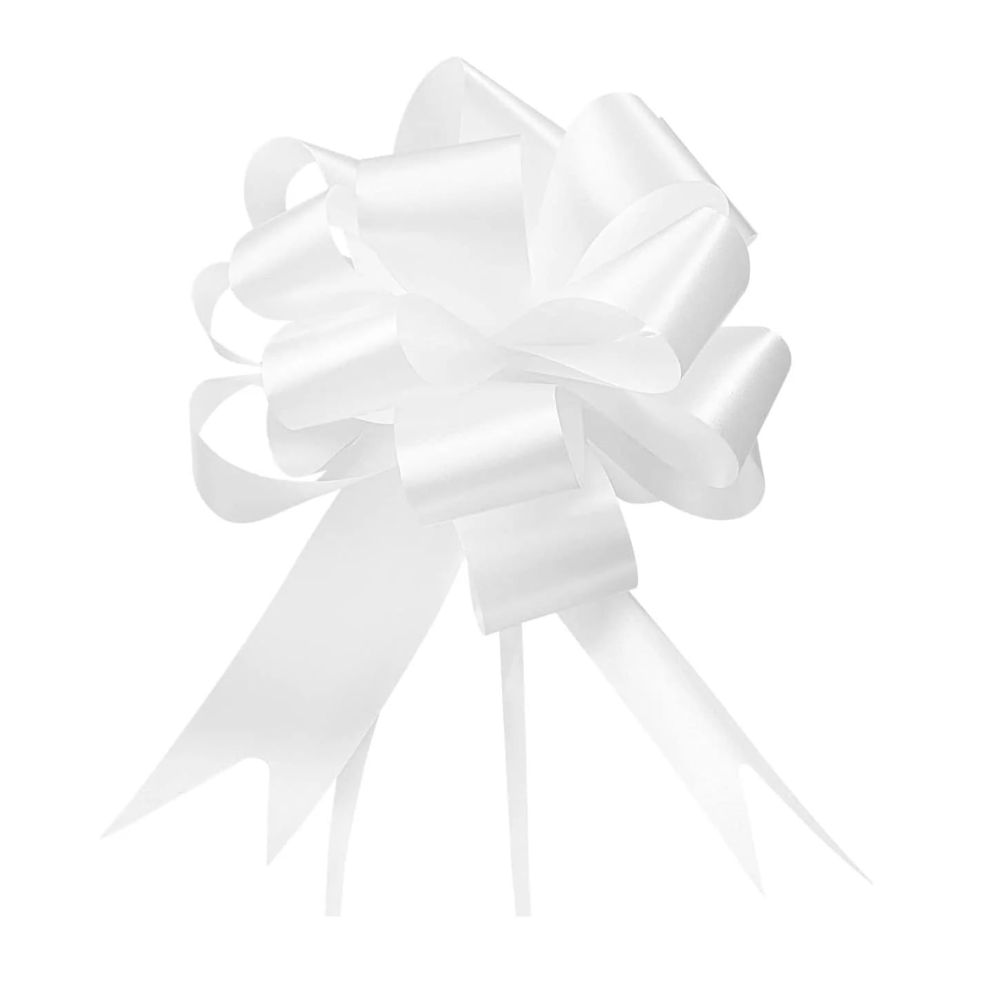 FONCBIEN 30 Piezas Lazos Regalos Blanco, Lazos de Boda Automontable y Reutilizable Adornos Coche Boda Decoracion Boda para Navidad, Bodas, Fiestas