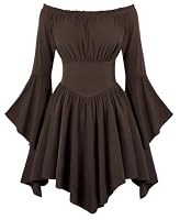 SCARLET DARKNESS – SCARLET DARKNESS Damen Piratenkleid schulterfrei Glockenärme