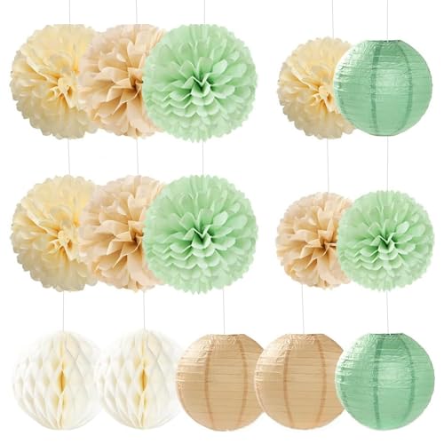 Dryxog 10 Piezas Farolillos de Papel Redondas Farolillos Exterior Lamparas Suspensión Reutilizables Decoracion Fiesta para Boda Cumpleaños Fiestas Jardín