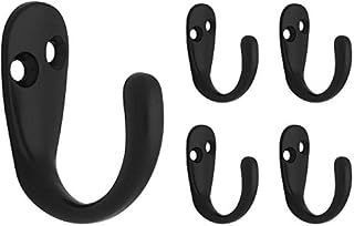 Franklin Brass FBSPRH5-FB-C Single Prong Robe Hook, 5-Pack, Flat Black, 5 Piece