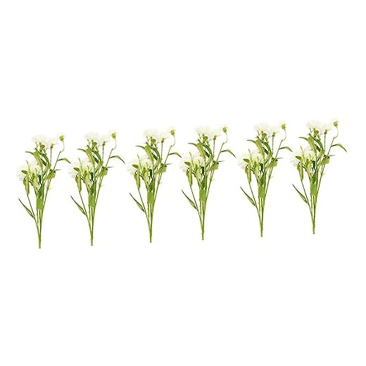 Yardwe 6 Piezas Arreglos Florales Realistas Flores De Clavel Artificial Flor De Simulación Claveles Simulados Clavel Realista Ramos Falsos Planta Blanco Flor De Seda Novia Flores Secas