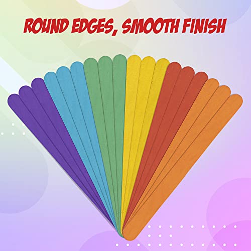 Darice 500 Pcs Colored Popsicle Sticks For Crafts, 4.5" Colorful Wooden Rainbow Craft Sticks Supplies, Stem Diy Art, Ages 3+ #TOP2