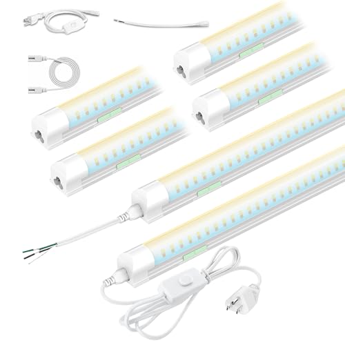 Dimmable LED Shop Lights 4FT,30W 4500LM,6CCT Tunable,Plug-in Garage Lights