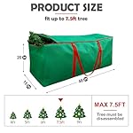 Christmas Tree Storage Bag, Stores 7.5ft Artificial Christmas Tree with Carry Handles and Dual Zipper, Protects Against Dust Insects, Durable Material, 48x14.5x20 Inches - Green - Image 2