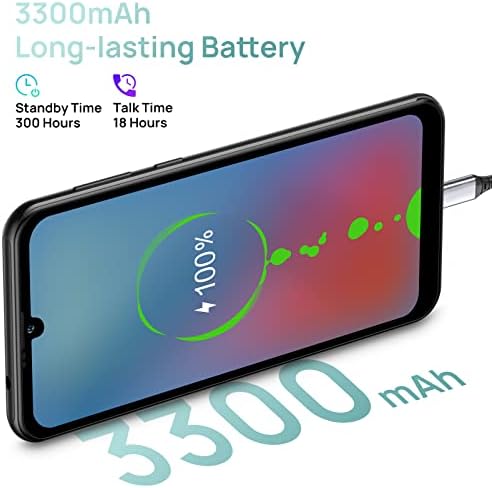 Ulefone Note 6T Mobile Phones (2023), Android 12 Smartphone SIM Free Unlocked, 64GB ROM/128GB Extension 6.1 Screen 13MP+5MP Camera 3300mAh Battery 4G Dual SIM 3-Card Slots Face ID, UK Version - Black