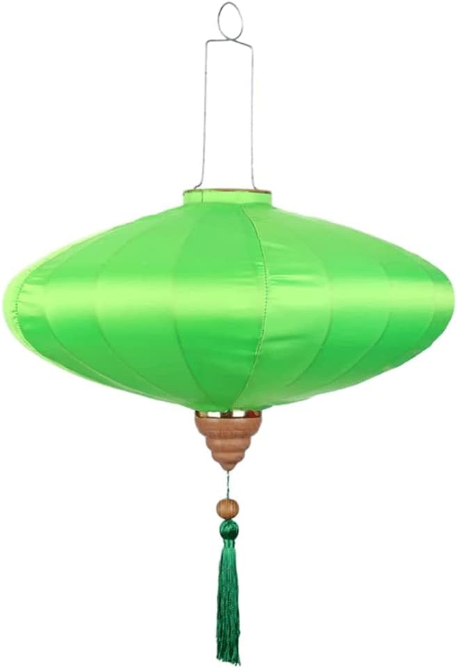 LIOONS Traditional Chandelier, Solid Wood Chinese Lanterns, Chinese New Year Wedding Paper Lantern Lamp, Silk Hanging Lantern