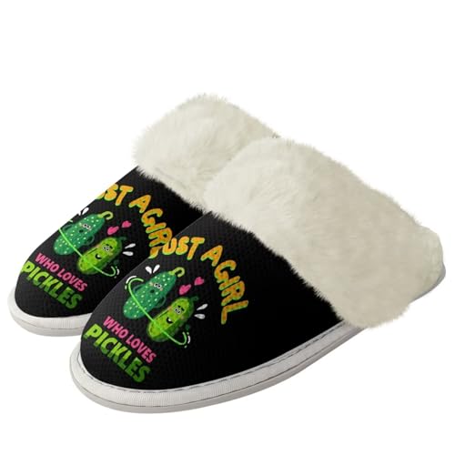 Women's Fuzzy Slippers Cozy Soft Indoor House Shoes with Anti-Skid Sole, Memory Foam Slippers Mens Slip On Shoes