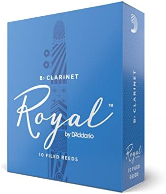 D’Addario Woodwinds Royal Bb Clarinet Reeds - Reeds for Clarinet - Strong Spine - Works Well for Classical & Jazz - Clarinet Reeds 2.5 Strength, 10-Pack