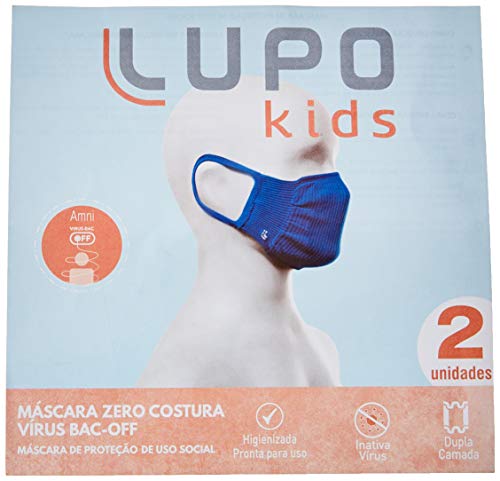 Faixa Máscara, Lupo, Criança-Unissex, Blue Francia, Único - 7 a 12