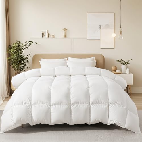 Autsel Edredón Nórdico Plumón 220x240cm, Edredón de Plumas y Plumón para Cama 105/150, 265gr/㎡ Edredón 4 Estaciones, Suave y Caliente