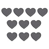 PATIKIL アイロンで付けるパッチ 10個入り ハート型刺繍パッチ 洋服 ジャケット 帽子 バックパック 修理装飾用 グレー