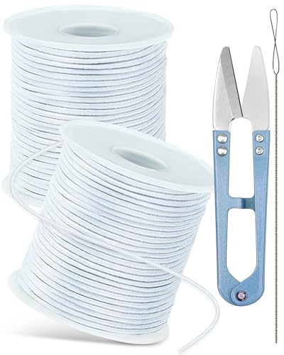 2 Rolls FIVEIZERO White Elastic Bracelet String Total 330