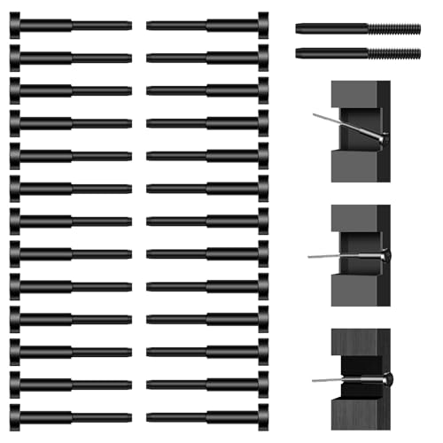 Image of 26Pack Black PVD Technology Invisible Cable Railing Kits, Marine Grade T316 Swage Tensioner and Terminal Hidden for 1 /8 inch Cable Railing, Terminal with Spare Thread Stud for Level /Stair /Wood Post