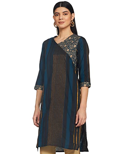 Image of Max Women Cotton Printed Straight Regular Kurta