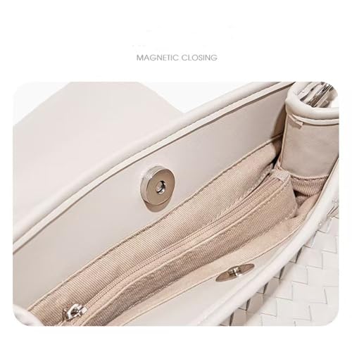 Handmade woven genuine leather bag for Women,vintage large-capacity shoulder bag with chain.Travel crossbody bag,purse.3