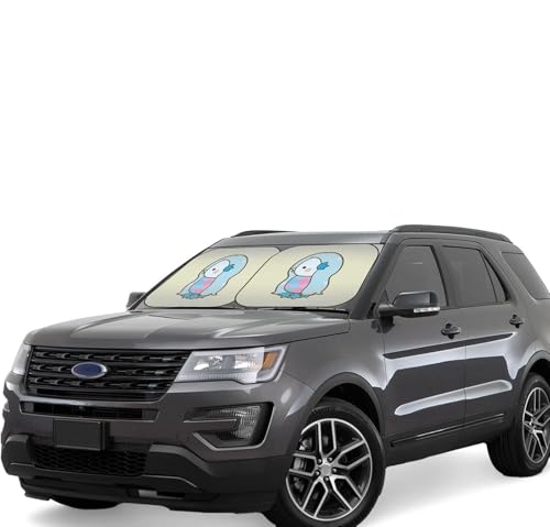 アマビエ (2) 車用サンシェード サンバイザー 日よけ 紫外線対策 カーサンシェード 四季兼用 車用品 折畳み 便利 遮光 断熱 吸盤4個付