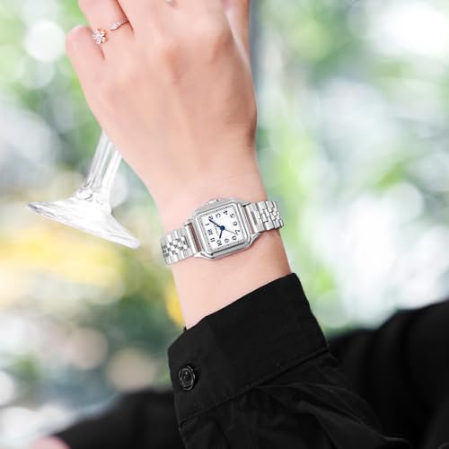 Quadratische Zarte Damenuhr Mit Arabischen Ziffern Leicht Zu Lesen KostÜM-Uhr FÜR Damen – Bild 3