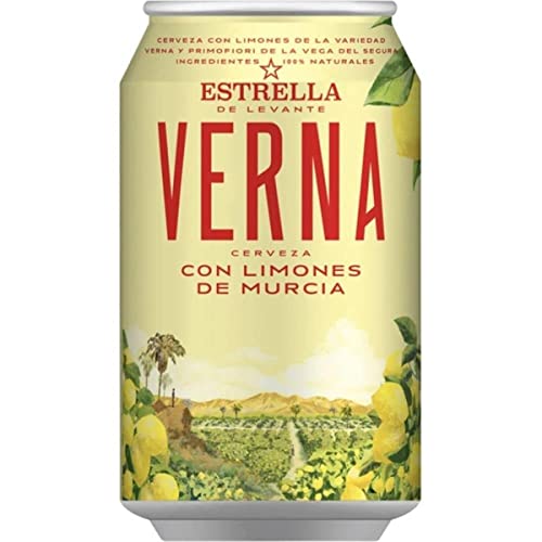 Estrella Levante Verna | Cerveza Con Limón | Cereal Tostado | Murcia | 1963 | Caja 24 Latas x 33 cl