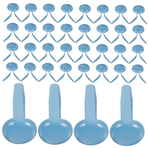 KALLORY 200Pcs Mini Two Legged Brads Electroplated Nails for Crafts Horn Nails for Handmade Accessories and Craft Projects