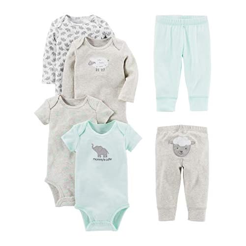 Simple Joys by Carter’s unisex-baby 6-piece Bodysuits (Short and Long Sleeve) and Pants Set