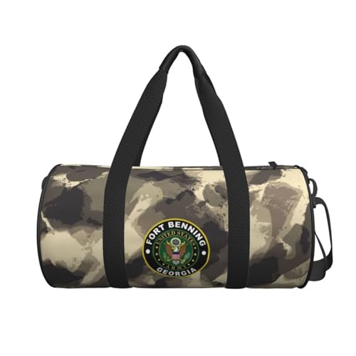 Army Fort Benning Army Base Georgia Convertible Garment Bag with Shoulder Strap, Carry on Garment Duffel Bag for Men - Rolling Foldable for Travel Luggage Bags (Black)2