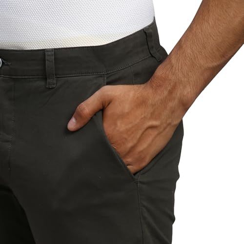 Image of Parx Men's Solid Pattern Lrt Fit Cotton Blend Flat Front Casual Trouser