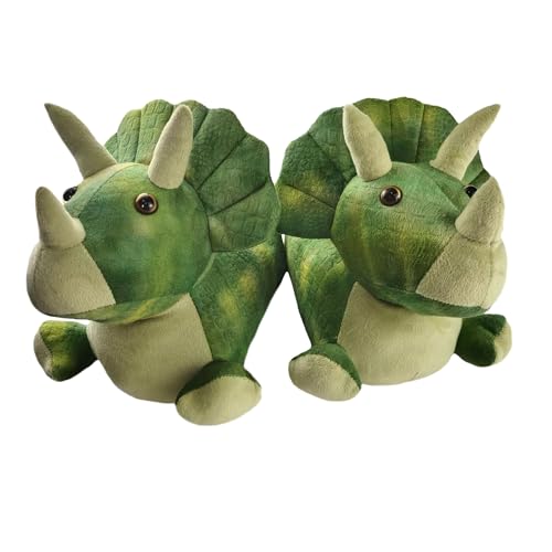 SHIXIAOSHU Pantoufles chaudes d'hiver pour animaux, pantoufles maison pour femme (Le grand dinosaure, Adulte, 40, Numérique (intervalle), Système Taille Chaussures EU,...