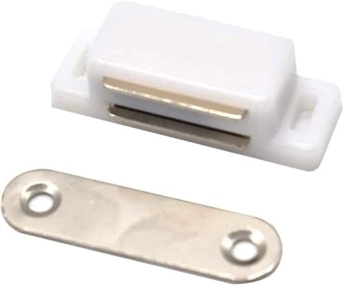 Miniatura 4 de Pestillo magnético de gabinete blanco para persianas, baño, armario, puerta, armario, cierre de cajón y cocina, 12 piezas (Mini)
