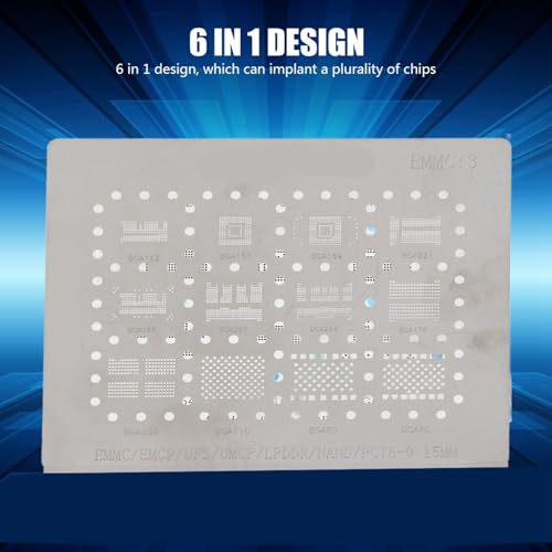 Image of Universal Directly Heat BGA Reballing Net Stencils Templates, Stainless Steel Plate, Easy and Fast for BGA IC implanting, for BGA153 162 169 186 221 254 EMMC