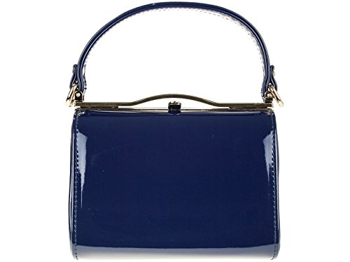 Craze LondonWomens Chic Patent Top Handle Clutch Handbag Wedding Evening Bags