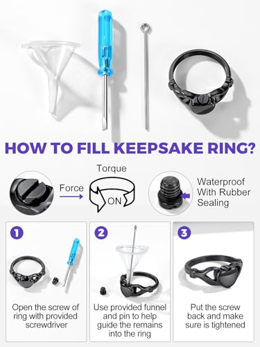 Image of Richsteel Stainless Steel Heart /Claddagh Cremation Urn Ring for Ashes for Women Waterproof Locket Rings Memorial Jewelry(with Gift Box)