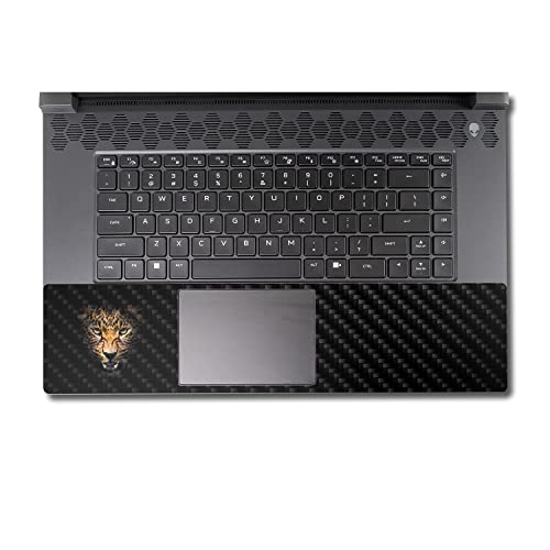Image of MightySkins Carbon Fiber Skin Compatible with Alienware M17 R5 (2022) Full Wrap Kit - Leopard Face | Protective, Durable Textured Carbon Fiber Finish | Easy to Apply & Change Styles | Made in The USA