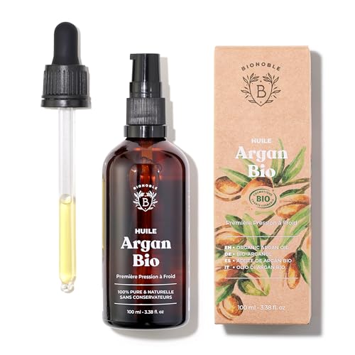BIONOBLE BIO ARGANÖL 100% Rein, Natürlich, Kaltgepresst & Vegan | Glaspipette und Pumpe, Recycelbare Glasflasche | Argan Öl für Haare, Haut, Gesicht, Körper & Nägel | Argan Oil of Morocco (100ml) image 2
