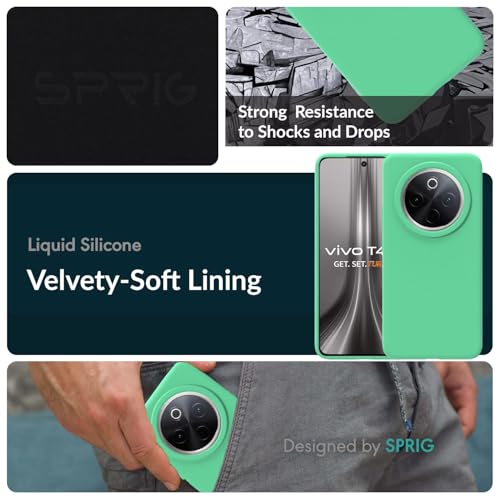 Image of SPRIG Compatible with Vivo T4 Premium SilkTone Back Cover Drop Tested Shock Proof Mobile Case for Men, Women, Boys and Girls with Camera Protection (Pastel Green)